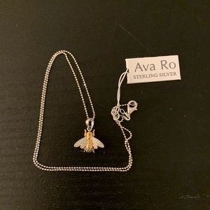 Ava Ro Sterling Silver Bee Necklace